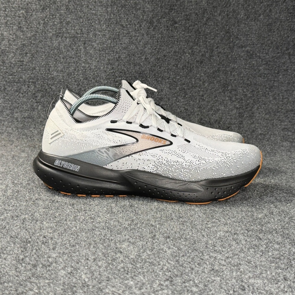 Brooks Glycerin StealthFit 21 Running Shoes Men 14 White Grey Black Athletic Run